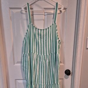 Sonoma White and Green Striped Maxi Dress. Size 3X